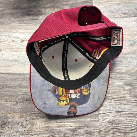 Mitchell Ness Cleveland Cavaliers Cavs Maroon OS 100% Wool Snapback NBA‎ Hat Cap - Picture 5 of 8